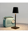 Lampe de table LED rechargeable - Noir, tactile dimmable, IP54