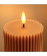 Bougie LED sablier 23cm, effet flamme, marron - Ø7,5cm, timer