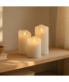 Lot de 3 bougies LED 10cm, effet flamme, blanc - Ø7,5cm