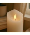 Lot de 3 bougies LED 10cm, effet flamme, blanc - Ø7,5cm