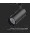 COB LED skinnespot 30W - 3i1, sort hus, sort reflektor, sort bagdæksel