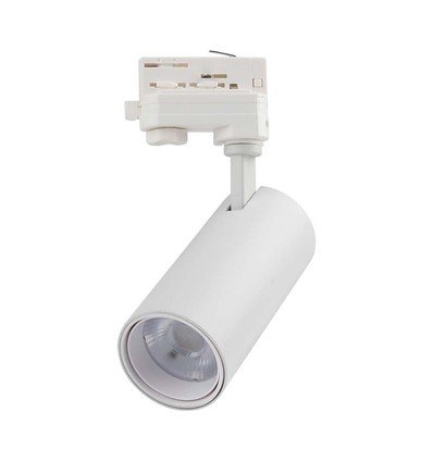 30W 3-faset CCT skinnespot, RA90 - 3-i-1 fargeskifte, hvit, COB LED