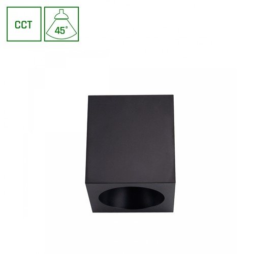 Spot en saillie carré Chloe 7W - CCT, noir, UGR19, 90x90mm, 230V, source lumineuse incl.