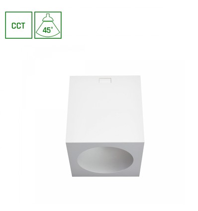 Chloe encastré 7W - CCT, 230V, 45°, IP20, UGR19, Ø90x100mm, blanc, carré