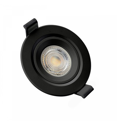 GU10 innfellingsspot Fiale Core Flat - Sort, rund, justerbar, IP20, Hull: Ø7,5 cm, Mål: Ø9 cm