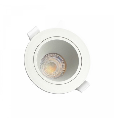 GU10 infälld spotlight, bländfri - Rund, vit, IP20, Hål: Ø7,5 cm, Mått: Ø9,5 cm, utan ljuskälla