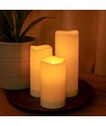 Lot de 9 bougies LED d'extérieur, télécommande, Ø5,5cm - Batterie, timer