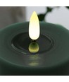 LED Kaars 10cm, smelt-look, vlameffect - Ø7,5cm, afstandsbediening, echte was, diepgroen