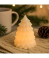 Bougie LED pour sapin de Noël, effet flamme clignotante, blanc - Hauteur 9,5 cm, Ø7 cm, véritable cire