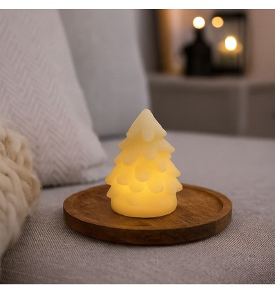 LED kerstboomlicht, knipperend vlam effect, wit - Hoogte 9 cm, Ø6,5 cm, echte was