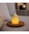 LED Julgran ljus, blinkande flameffekt, vit - Höjd 9cm, Ø6,5cm, äkta stearin