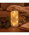 Bougie LED avec guirlande, 15cm, effet flamme - Ø7,5cm