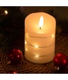 Bougie LED avec guirlande, 10cm, effet flamme - Ø7,5cm