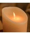 Set de 3 bougies LED Ø10cm, flamme vacillante, blanc - Avec télécommande et minuterie, 10/12,5/15cm de haut, véritable cire