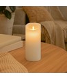 LED XL Kaars 22,5cm, vlameffect, wit - Ø10cm, afstandsbediening, timer, echte was