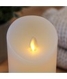 Bougie LED XL 22,5cm, effet flamme, blanc - Ø10cm, télécommande, minuterie, vraie cire
