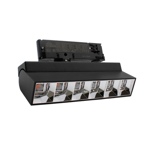 36W 3-fasen RA92 verstelbare LED-railverlichting - Zwart, 23,5 cm