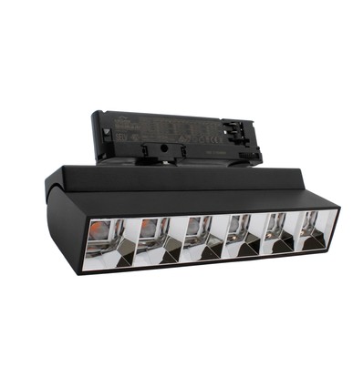 36W 3-fasen RA92 verstelbare LED-railverlichting - Zwart, 23,5 cm