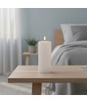 Bougie LED 17,5cm, aspect fondu, effet flamme - Ø7,5cm, télécommande, minuterie, vraie cire