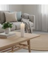 Bougie LED bloc 15 cm de haut, effet flamme, blanc - Ø5 cm, fonctionne avec télécommande, minuterie, cire véritable