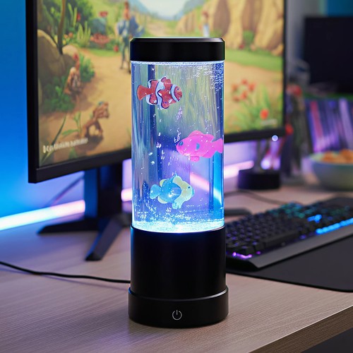 Fiskelampe RGB 30 cm høy - Ø11 cm, perfekt for barn og barnlige sjeler