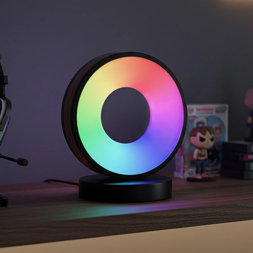 Cirkel RGBIC lamp - 18x15cm, Bluetooth, 5V USB