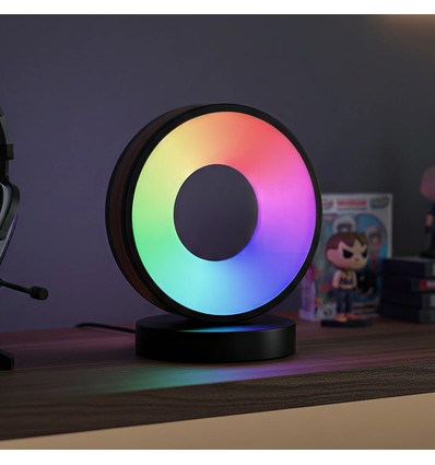 Cirkel RGBIC lampe - 18x15cm, Bluetooth, 5V USB