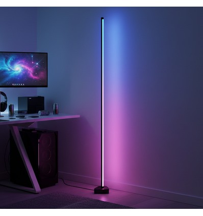 RGBIC+WW hjørnelampe - 146cm, Bluetooth app-styring og RF fjernkontroll
