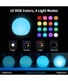 Ø8 cm boule LED RGB - Rechargeable, avec télécommande, IP66