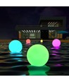 Ø12 cm RGB LED bold - Genopladelig, med fjernbetjening, IP66