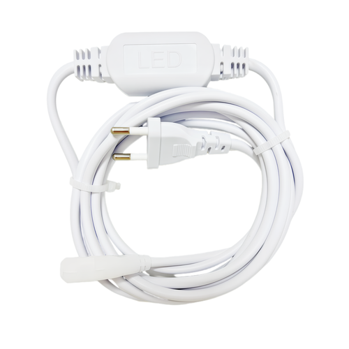 3 m fiche pour bande LED 230V Neon COB - Câble de 3 mètres, Incl. bouchon d'extrémité, 230V