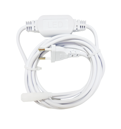 3 m fiche pour bande LED 230V Neon COB - Câble de 3 mètres, Incl. bouchon d'extrémité, 230V