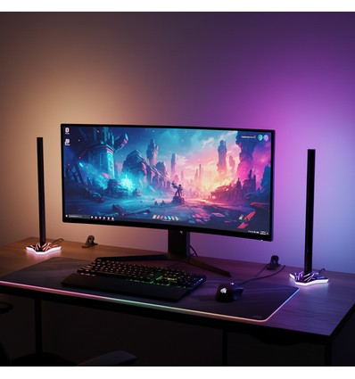 RBGIC Barre lumineuse avec synchronisation d'écran - 2 pièces.