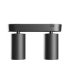 Plafonnier avec 2 spots, GU10 - Noir, IP20 intérieur, sans source lumineuse