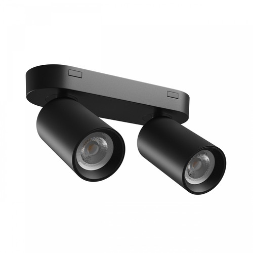 Plafonnier avec 2 spots, GU10 - Noir, IP20 intérieur, sans source lumineuse