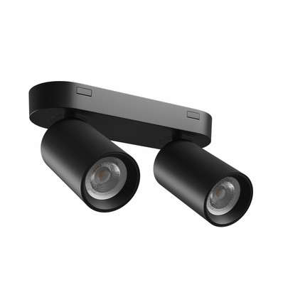 Plafonnier avec 2 spots, GU10 - Noir, IP20 intérieur, sans source lumineuse