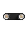 Plafonnier avec 2 spots, GU10 - Noir, IP20 intérieur, sans source lumineuse