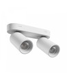 Plafonnier avec 2 spots, GU10 - Blanc, IP20 intérieur, sans source lumineuse