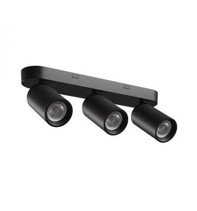 Plafondlamp met 3 spots, GU10 - Zwart, IP20 binnen, zonder lichtbron