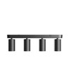 Plafonnier 4 spots, GU10 - Noir, IP20, sans ampoule