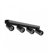 Plafonnier 4 spots, GU10 - Noir, IP20, sans ampoule