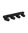 Plafonnier 4 spots, GU10 - Noir, IP20, sans ampoule