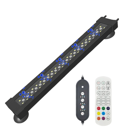 40 cm luminaire d'aquarium - 12W, peut être utilisé avec une pompe à air, RGB+NW, IP68
