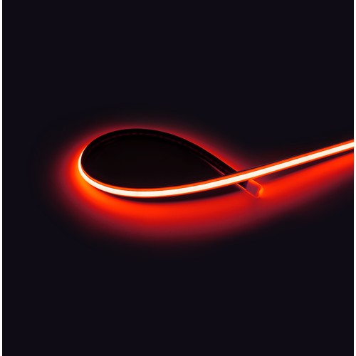 Ruban LED COB 5m 9W/m Rouge sans points - 24V DC, IP67, 240 LED/m, 5 ans de garantie