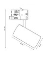 Spot sur rail triphasé 16W 3-en-1 - 25°, CCT, Blanc