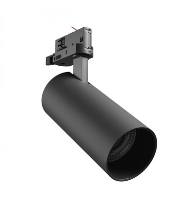 Spot sur rail triphasé 24W - 25°, CCT, Noir, 3-en-1