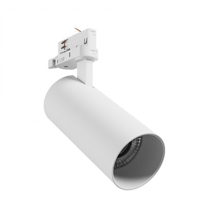 Projecteur sur rail triphasé 24W 3-en-1 - 25°, CCT, Blanc