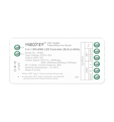 5 en 1 contrôleur de bande lumineuse Bluetooth+DMX - RF, 12V/24V, RGB+CCT