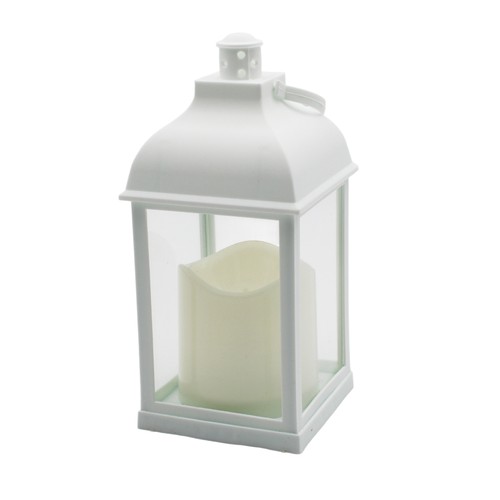 LED lantaarn - Wit, vierkant, batterij, IP54 binnen/buiten