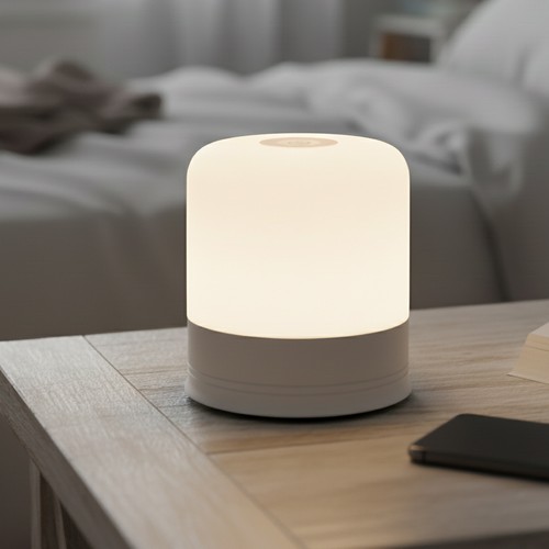 Opladelig LED bord/natlampe - Hvid, touch dæmpbar, 3i1, IP54 indendørs/udendørs